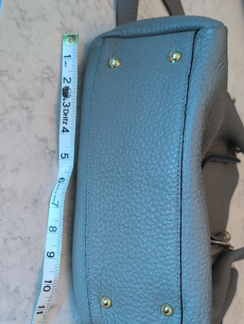 Italian Leather Tassel Satchel Handbag in Dove Gray NWOT